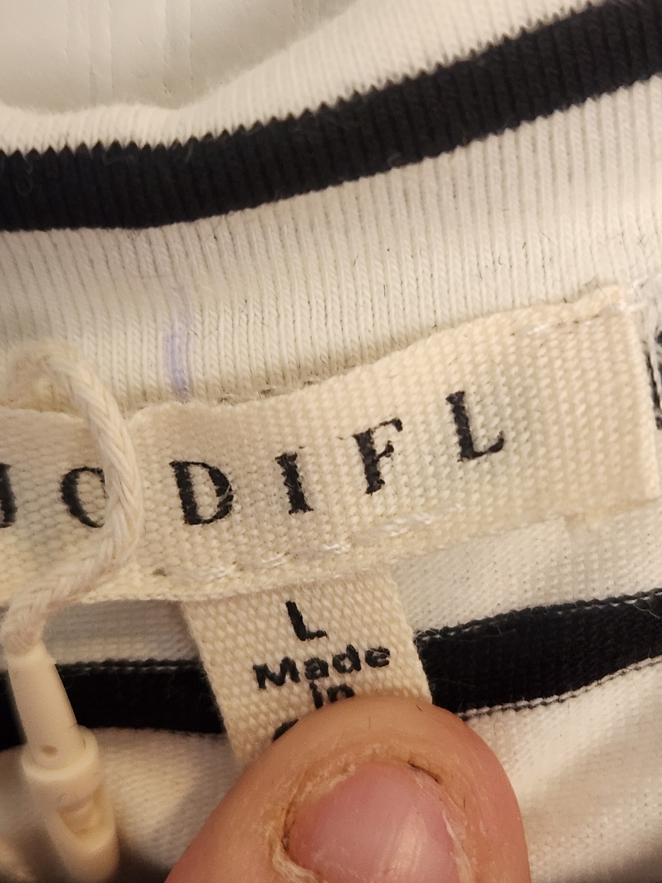Jodifl White And Black Striped Ruffle Sleeve Top L Bnwt — image 2 of 4